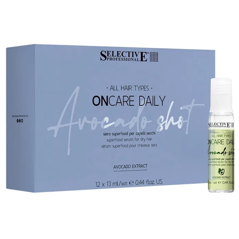 ONcare  daily  AVOCADO SHOT  siero superfood per capelli secchi  12 x 13 ml
