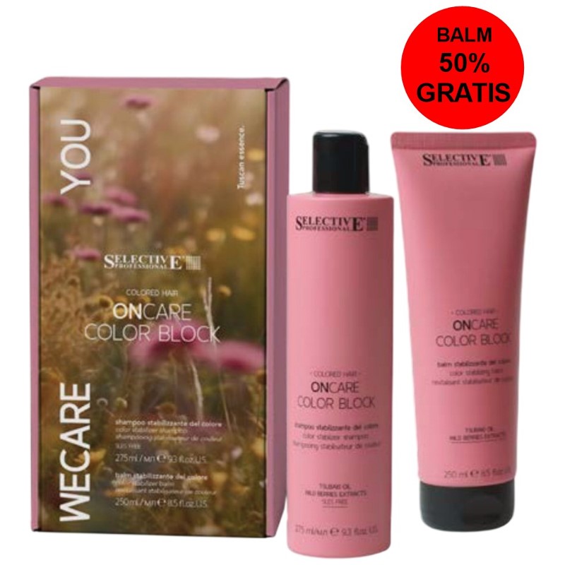 ONcare  COLOR BLOCK WE CARE YOU  kit shampoo 275 ml + balm 250 ml
